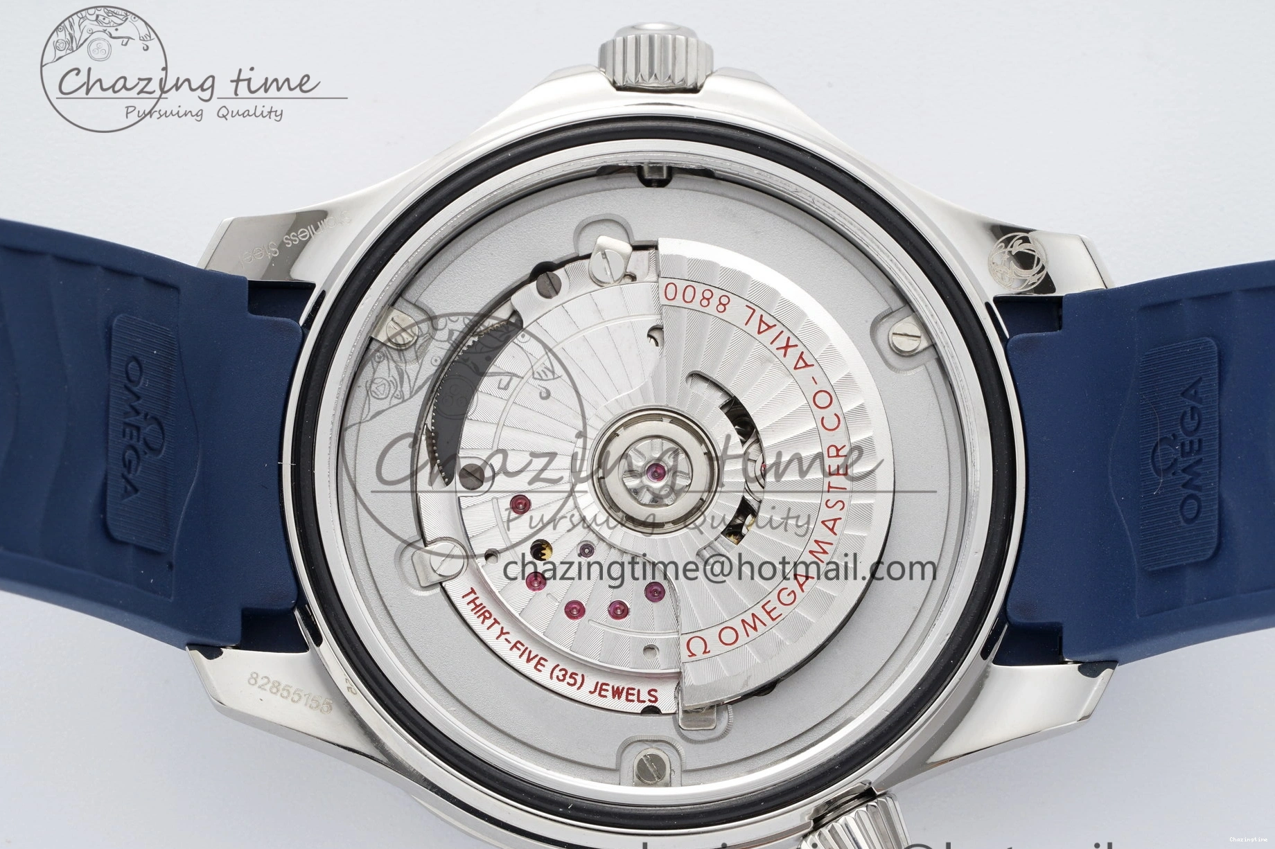 0305 SmartChoice Seamaster Diver 300M ZF 1:1 Best Edition Blue Ceramic Gray Dial on Blue Rubber Strap A 7735